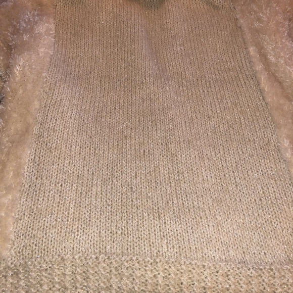 Hand Knit Cardigan Sweater Ivory & Silver Sz 1X - Picture 7 of 8